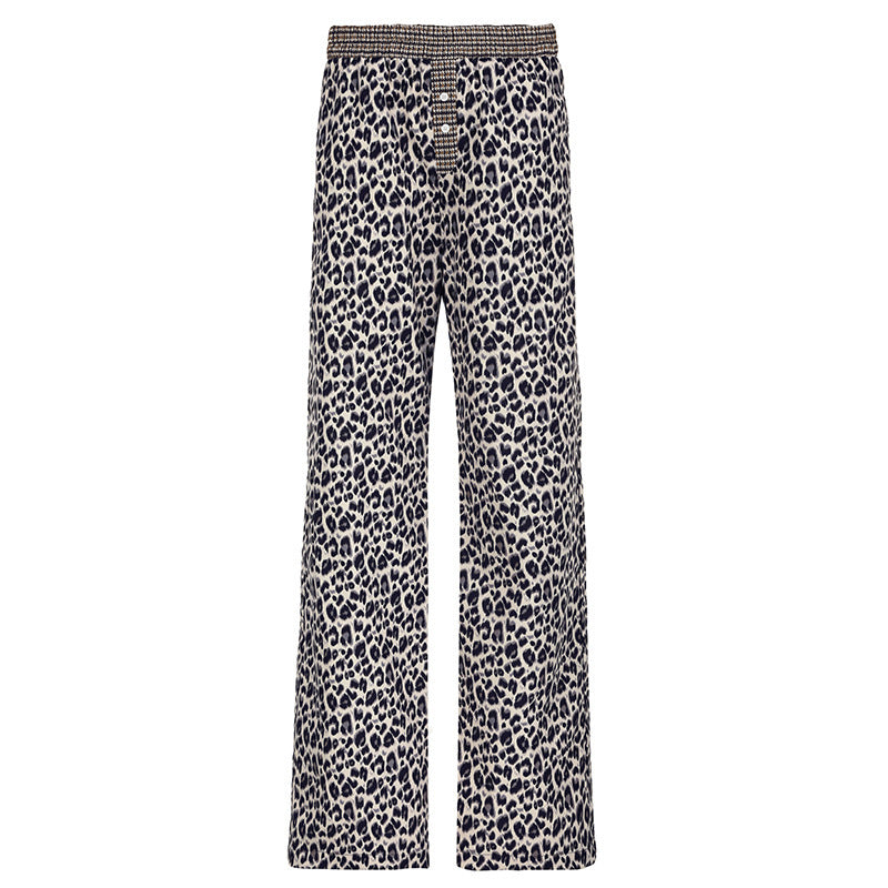 Dame Mode Leopardbukser med elastisk talje Skovae