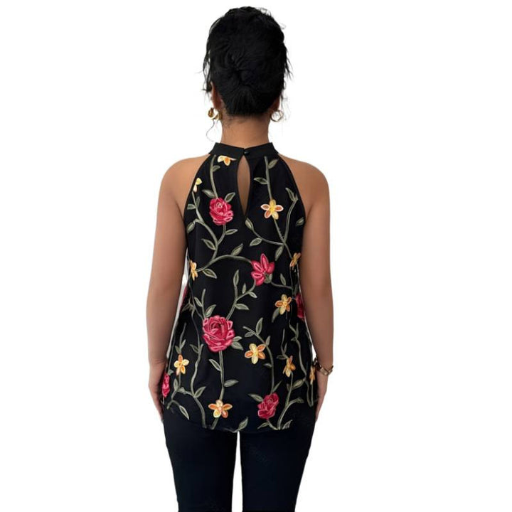 Dame elegant broderet bluse Skovae