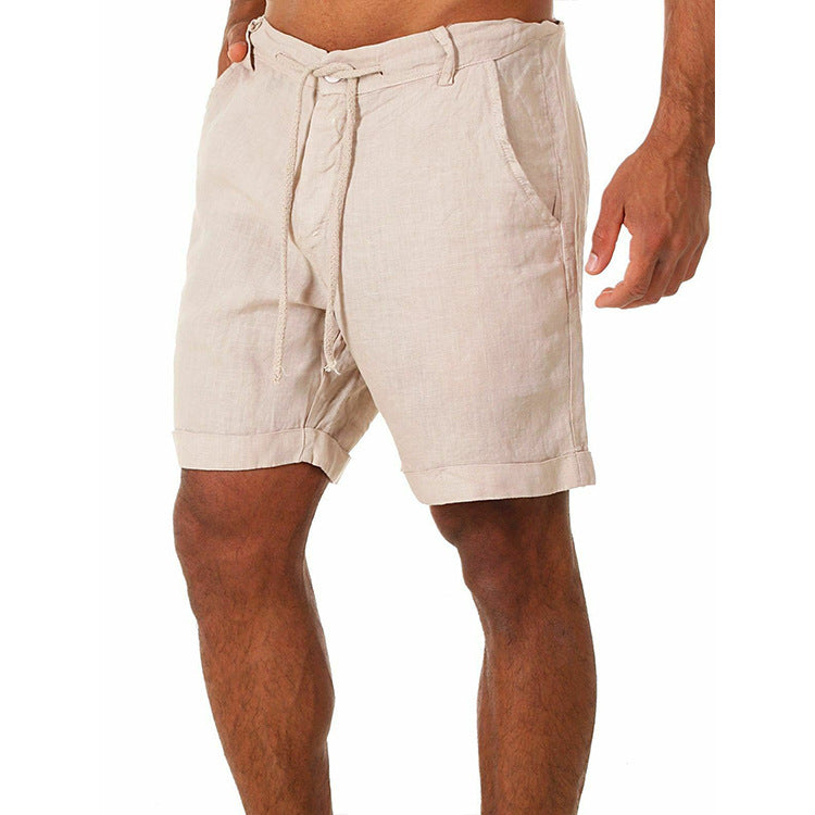 Herre afslappede linned korte shorts med justerbar talje og praktiske lommer Stilla