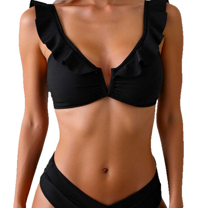 Dame Bikini-sæt med raffinerede flæsedetaljer Skovae