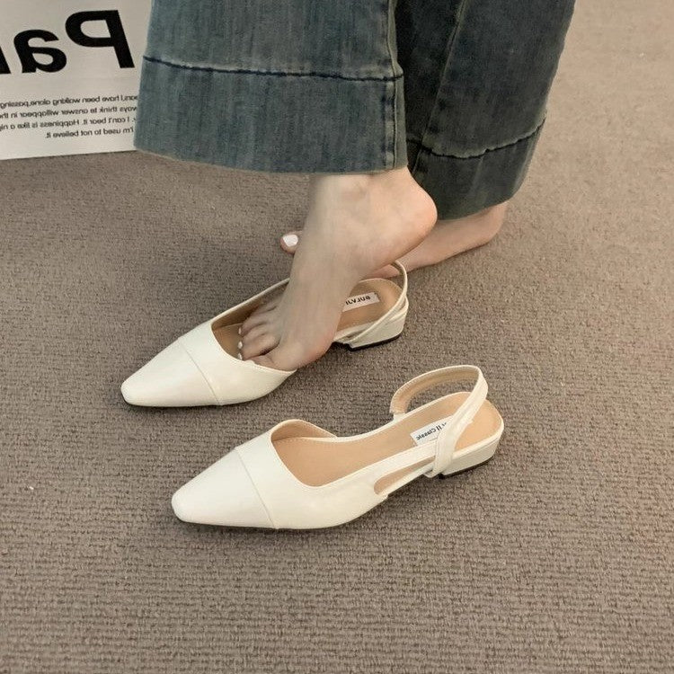 Dame Spids-Tå Slingback-Flade med elegante Remme Stilla