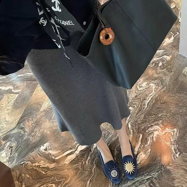 Femme Broderet Fløjl Slippers Stilla