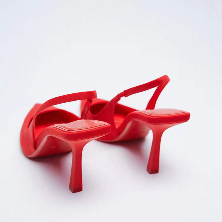 Dame Slingback Pumps med elegant dyb V-udskæring og stiletto hæl Stilla