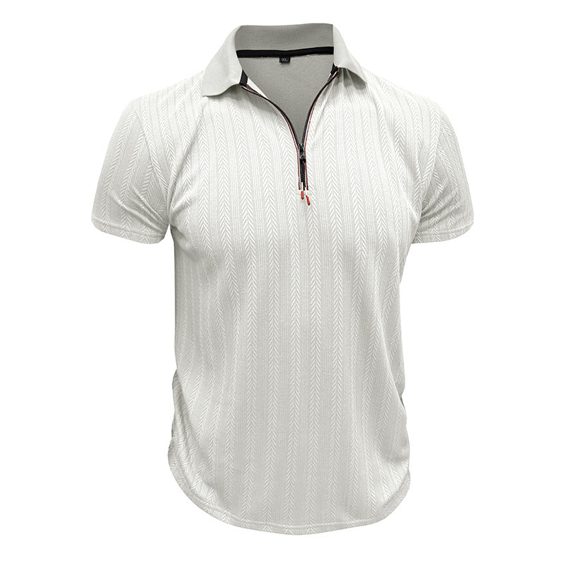 Herrer polo shirt med lynlås og struktureret design Stilla