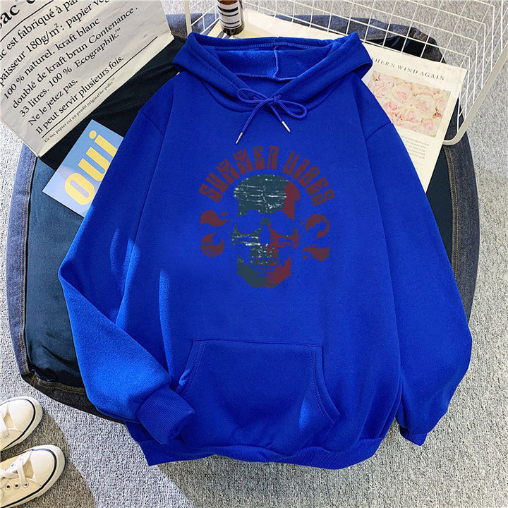 Kvindernes hoodie med kunstnerisk skeletdesign Skovae
