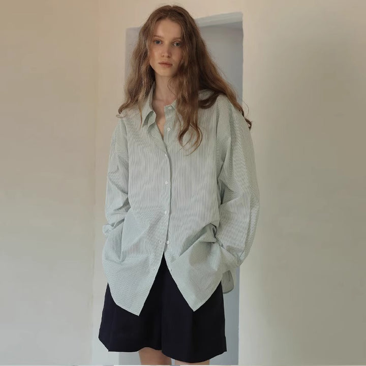 Kvinders asymmetrisk skjorte bluse med elegant indpakningslook Stilla