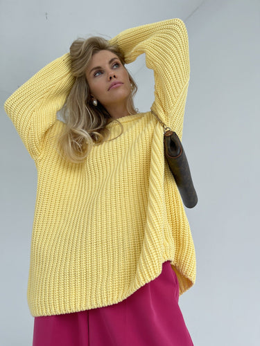 Stilla | Strik Plus Size Pasform Ribstruktur Afslappet Rundhalsdesign