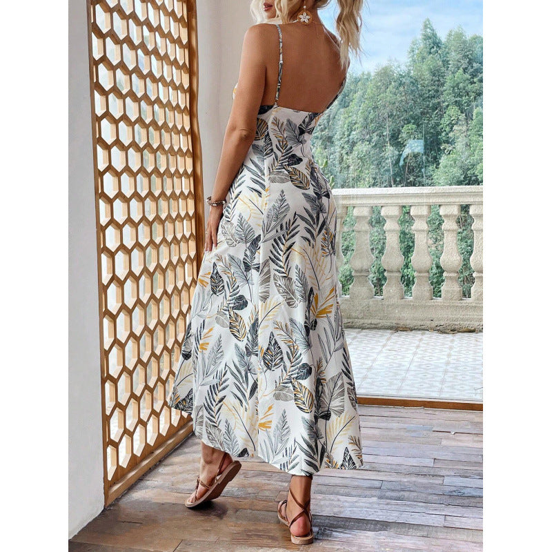 Dame Elegante Floral Print Maxi Kjole Stilla