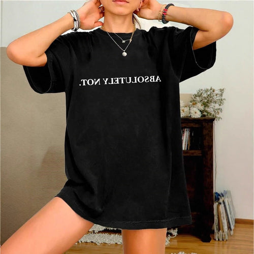 Damer Oversized T-Shirt med kreativt statementtryk Skovae