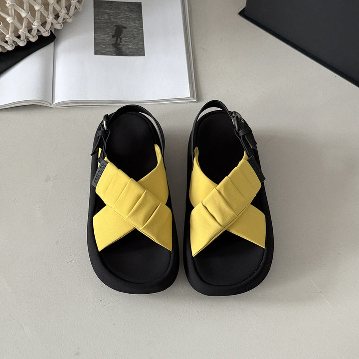 Femme Justerbare Krydsrem Sandaler Stilla