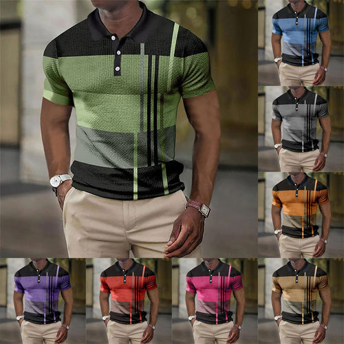 Herrer Poloshirt med moderne grafikdesign og korte ærmer Stilla