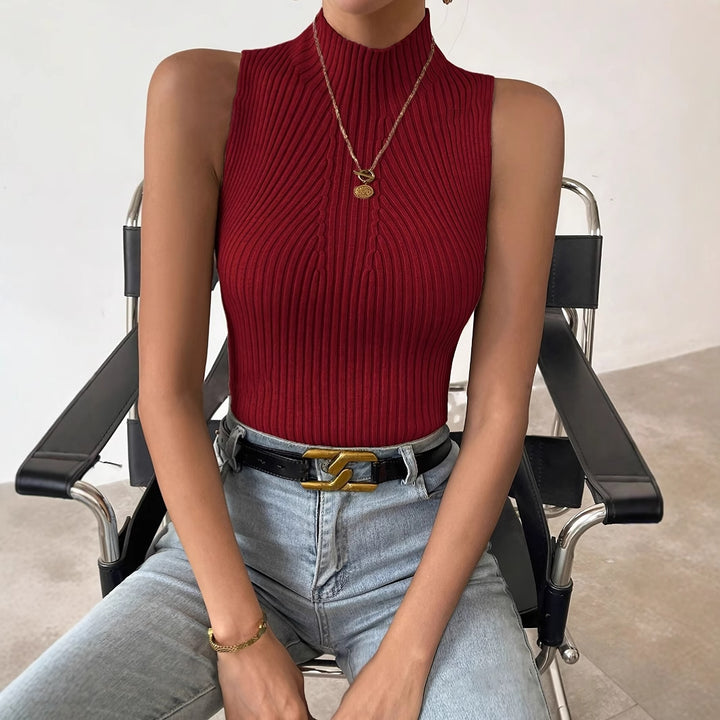 Femme Højkrave-Rib-Bodysuit Stilla