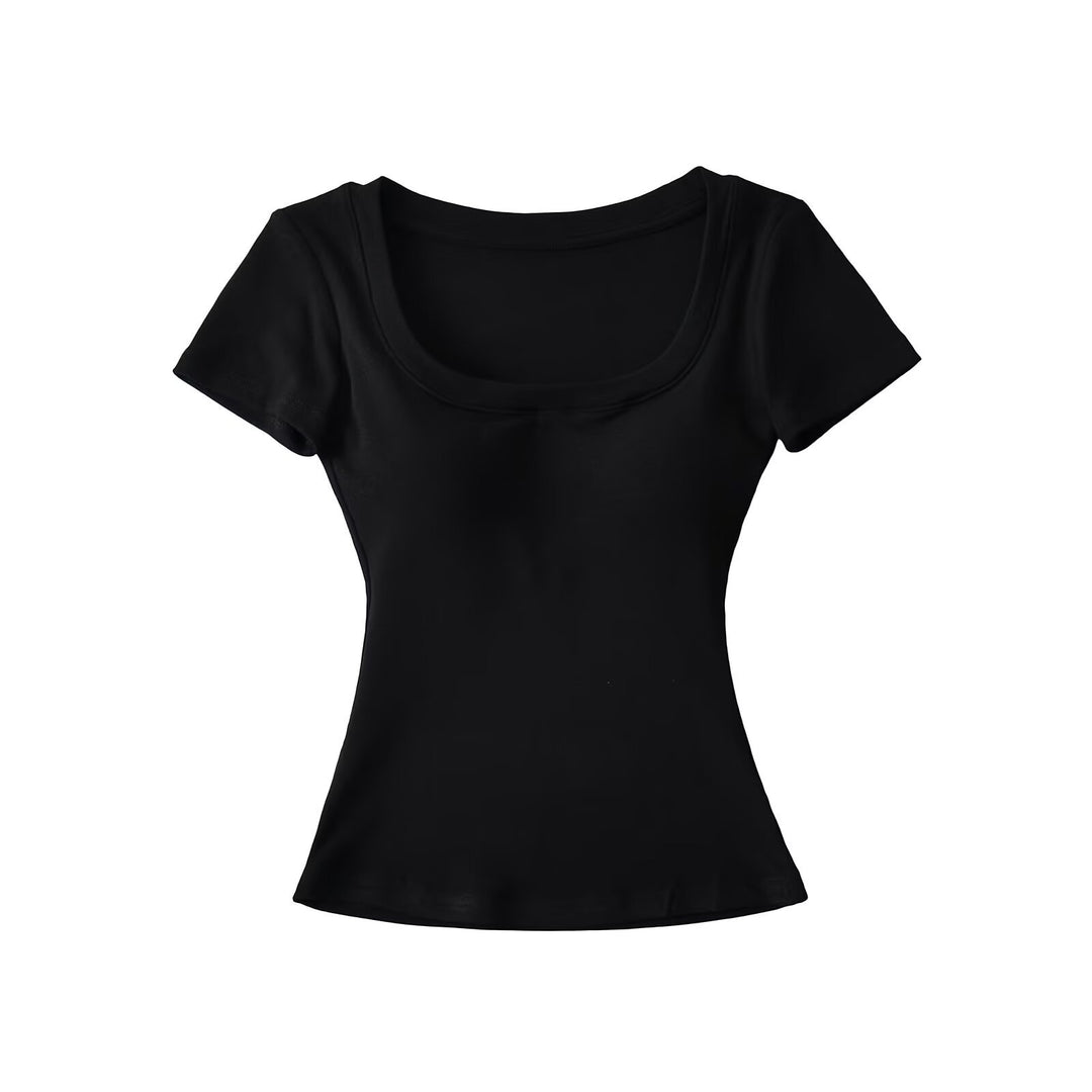 Dame figurtilpasset rundhals T-shirt lavet af kvalitetsbomuld Stilla