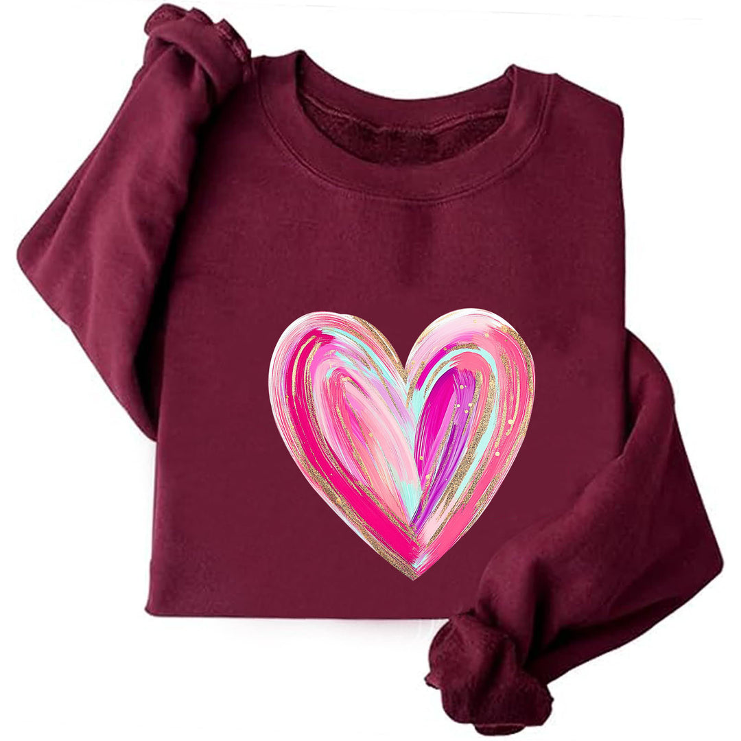 Kvinders sweatshirt med kreativt hjerte design Stilla