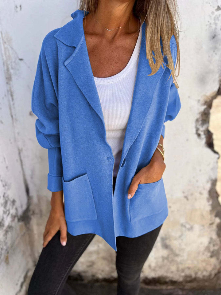 Dame Elegant Oversized Blazer med afslappet snit og praktiske lommer Stilla