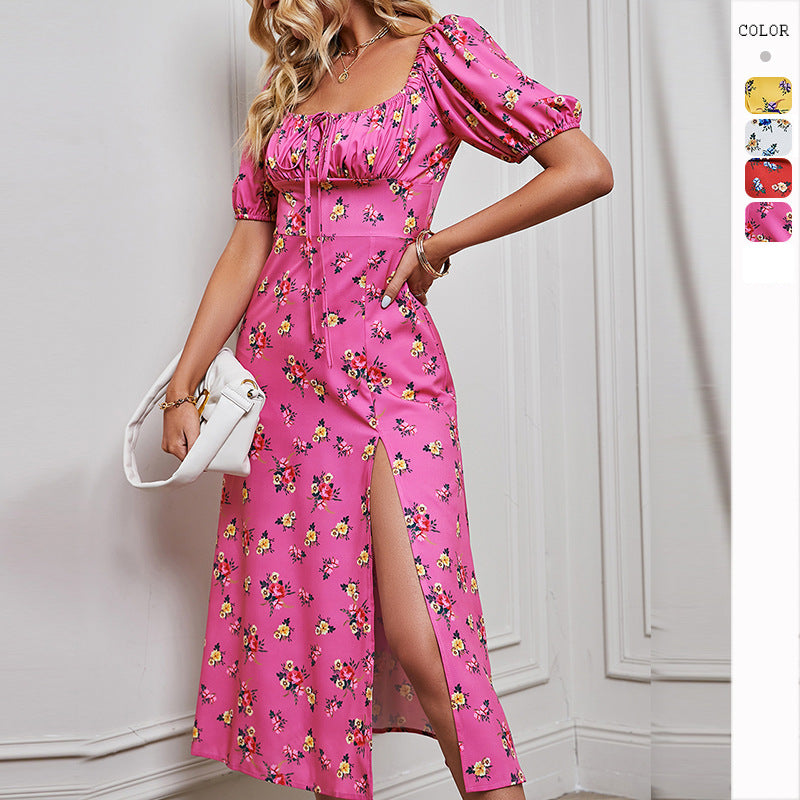 Kvinders blomsterprint midi kjole Stilla