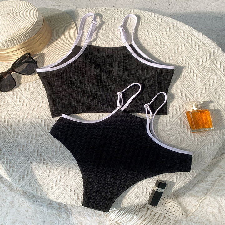 Dame Crop-Top Bikini-Sæt med sportslig snit Skovae