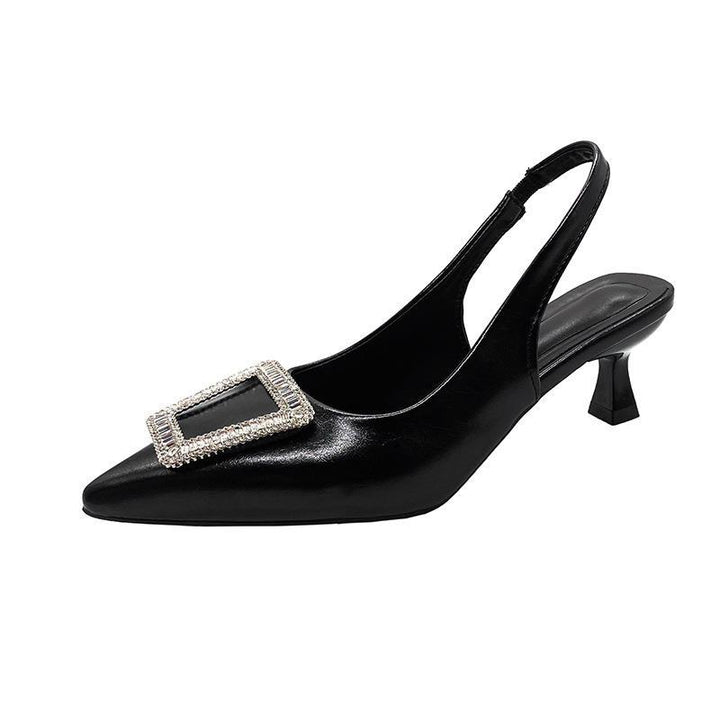 Dame Slingback-pumps med spidse tå og dekorativ strassspænde Stilla