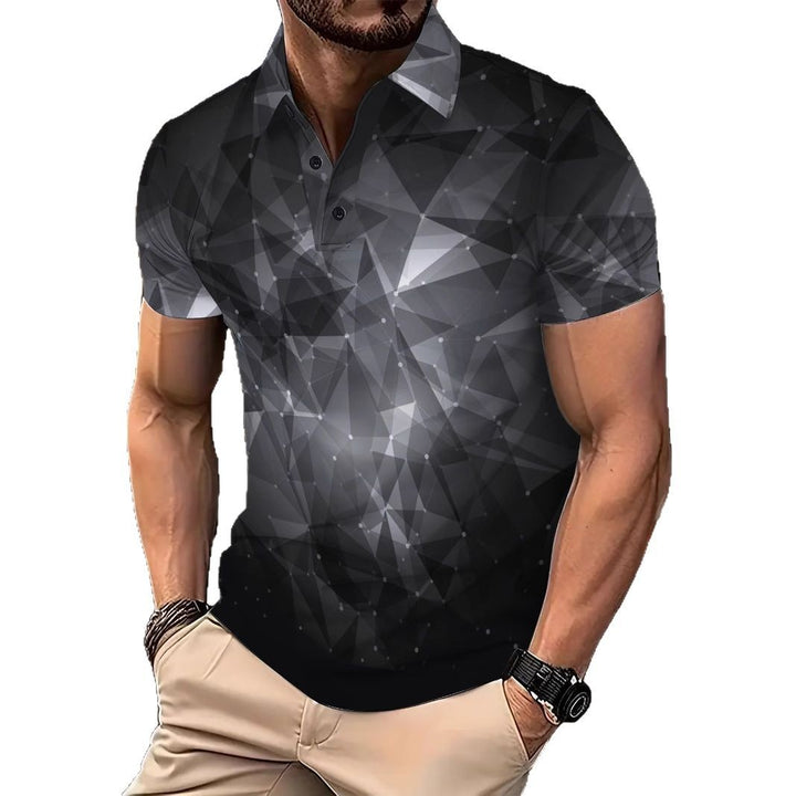 Herrer Poloshirt med moderne geometrisk strukturdesign og åndbare egenskaber Stilla