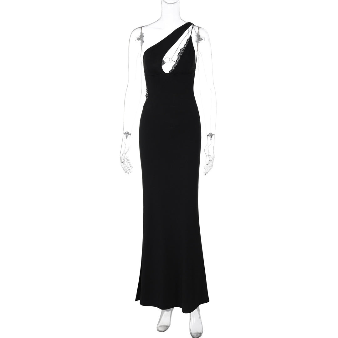 Damer Elegant Maxikjole med raffineret One-Shoulder Design og Cut-Out Elementer Stilla