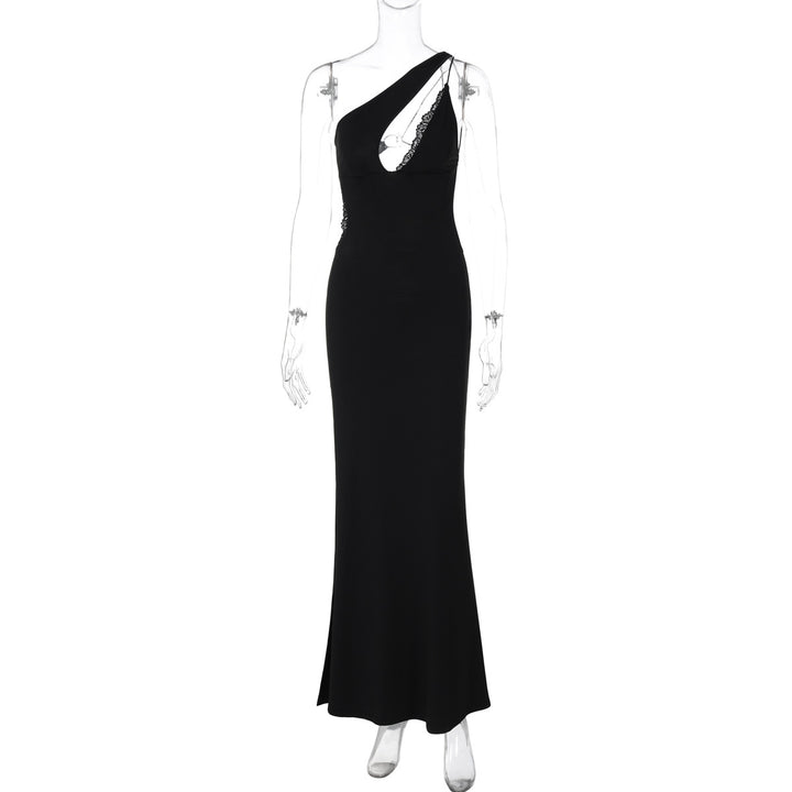 Damer Elegant Maxikjole med raffineret One-Shoulder Design og Cut-Out Elementer Stilla