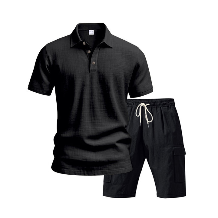 Herrer Polo- og Shorts-sæt i åndbart materiale med komfortabel pasform Stilla
