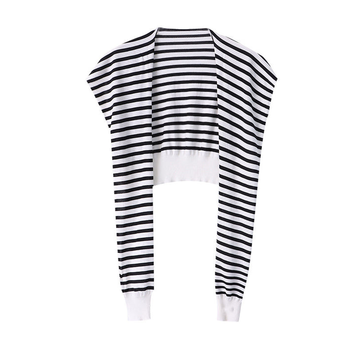 Kvinders elegante bluse med stribet sweaterudskæring Stilla
