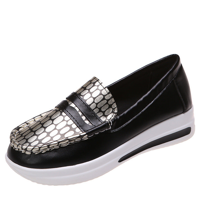 Dame mokasiner i elegant metallic-look med komfortabel sål Stilla