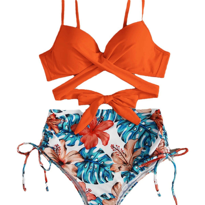 Dame bikiniset med justerbare stropper og legende blomsterdesign Stilla