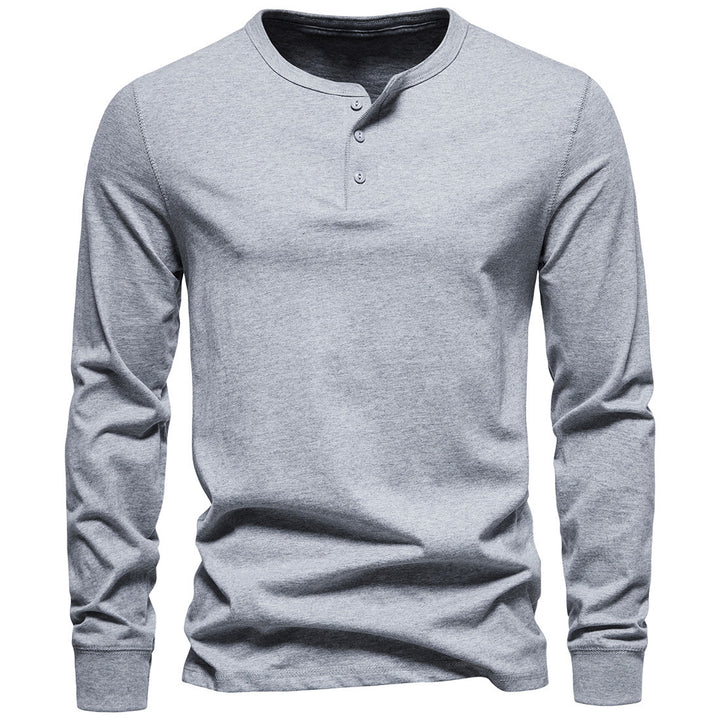 Herre Langærmet Button-Up Henley Skjorte Stilla