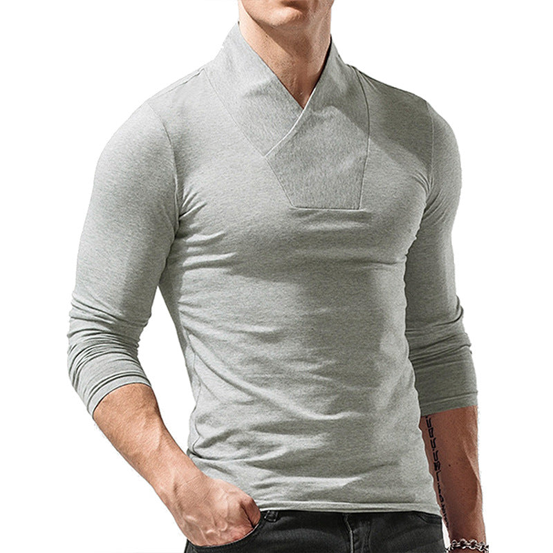 Herrer Langarmshirt med modisch Slidskrave Stilla