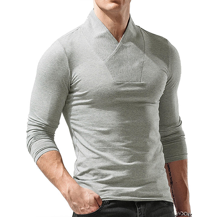 Herrer Langarmshirt med modisch Slidskrave Stilla