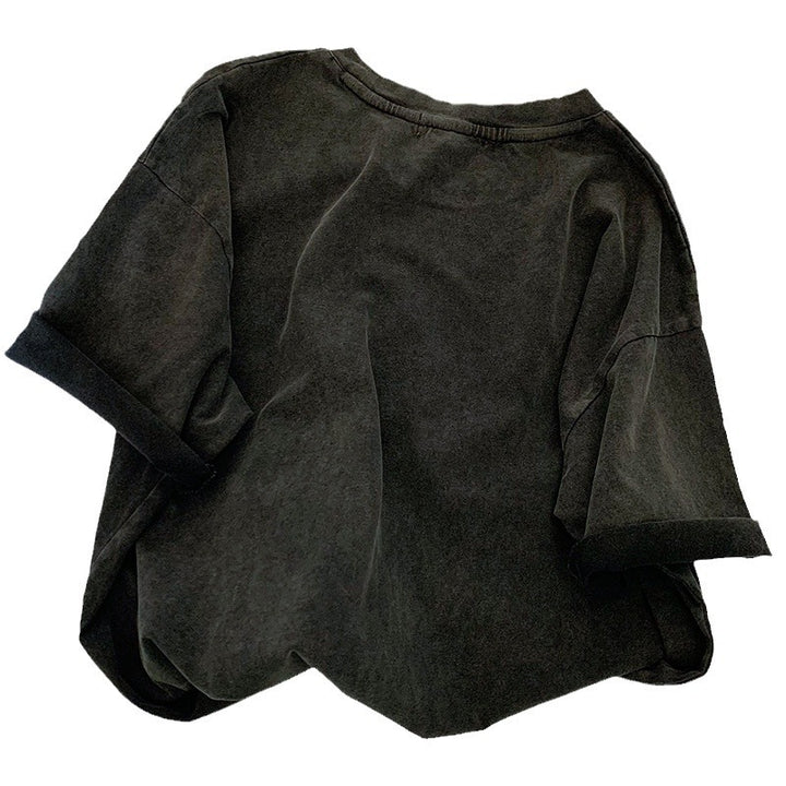Dame afslappet T-shirt med kreativt grafikelement og afslappet snit Stilla