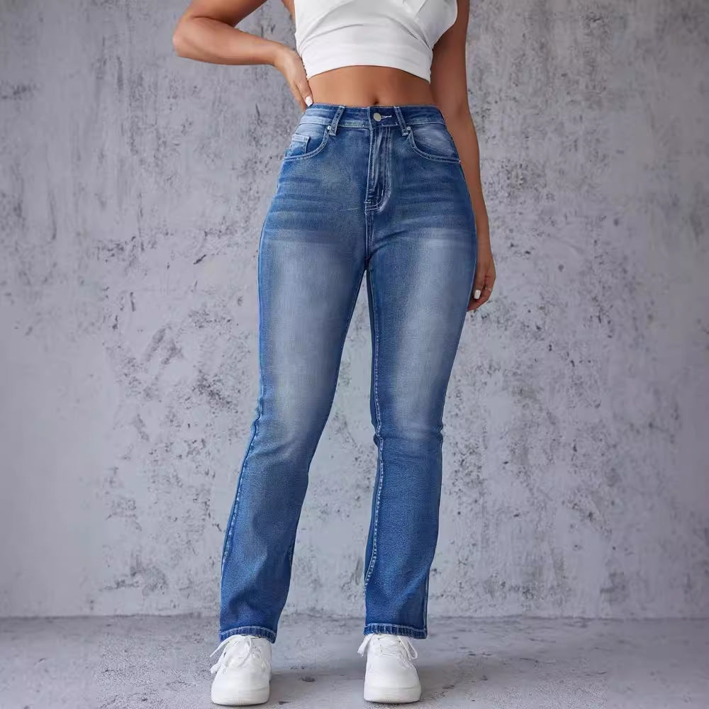 Dame Bootcut-jeans med høj talje og strækandel Stilla