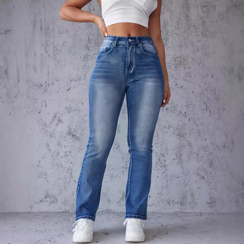 Dame Bootcut-jeans med høj talje og strækandel Stilla