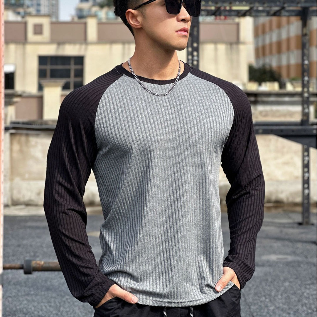 Herrer Sportligt Langærmet T-shirt med unik ribbestruktur og ergonomisk snit Stilla