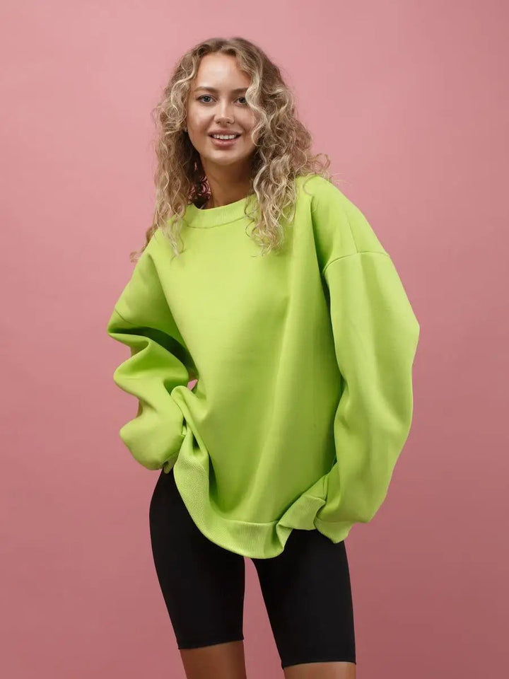 Stilla | Casual Rund Hals Løs Pullover Sweatshirt Top