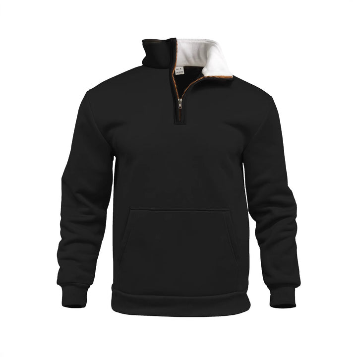 Herrer Sporty Sweater med høj krave og gennemgående lynlås Stilla