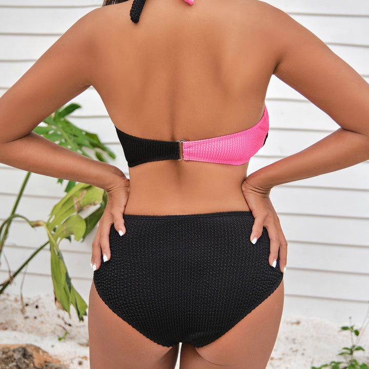 Dame Tekstureret Halterneck Bikini Sæt Stilla