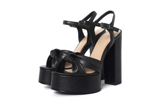 Femme Chunky Plattform Højhælede Sandaler med knyttet rem-detalje Stilla