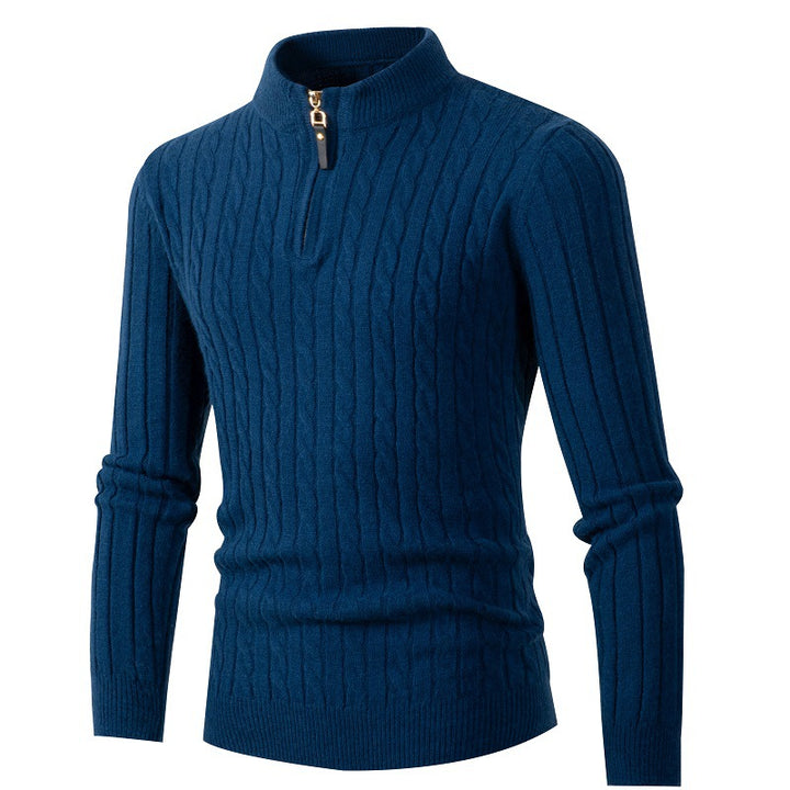 Herrer Kabelstrik Fjerdedel-lynlås Pullover Stilla