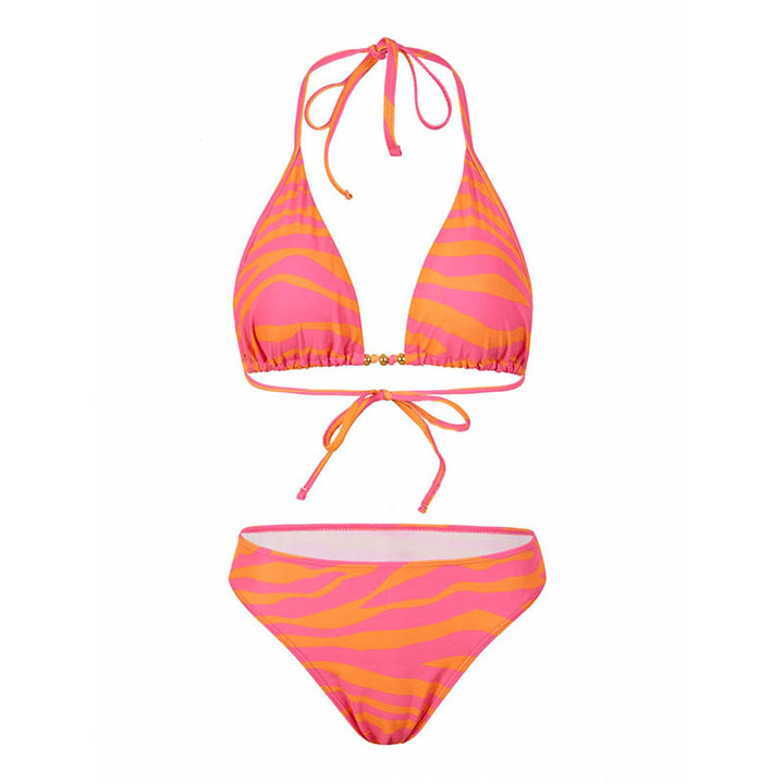 Dame bikini-sæt med elegant omslagsskørt og sportligt trekantstop Stilla