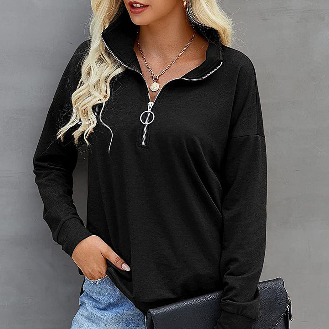 Dame sweatshirt med høj krave og lynlås Stiila