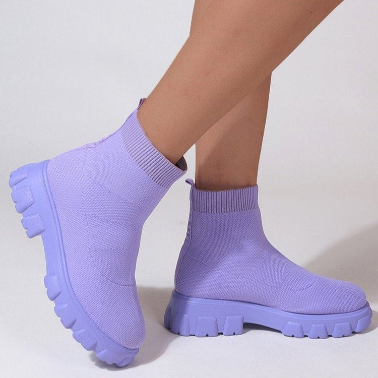 Dame Sock-Boots med skridsikker sål og åndbart strikdesign Stilla