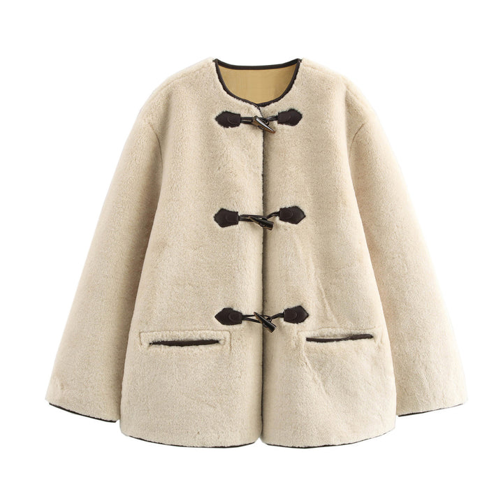 Femme Cozy Sherpa Duffle Coat Stilla