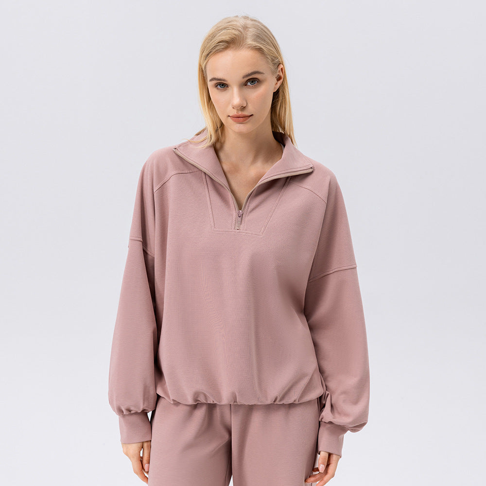 Dame sportpullover med moderne halvpulje og løs pasform Stilla
