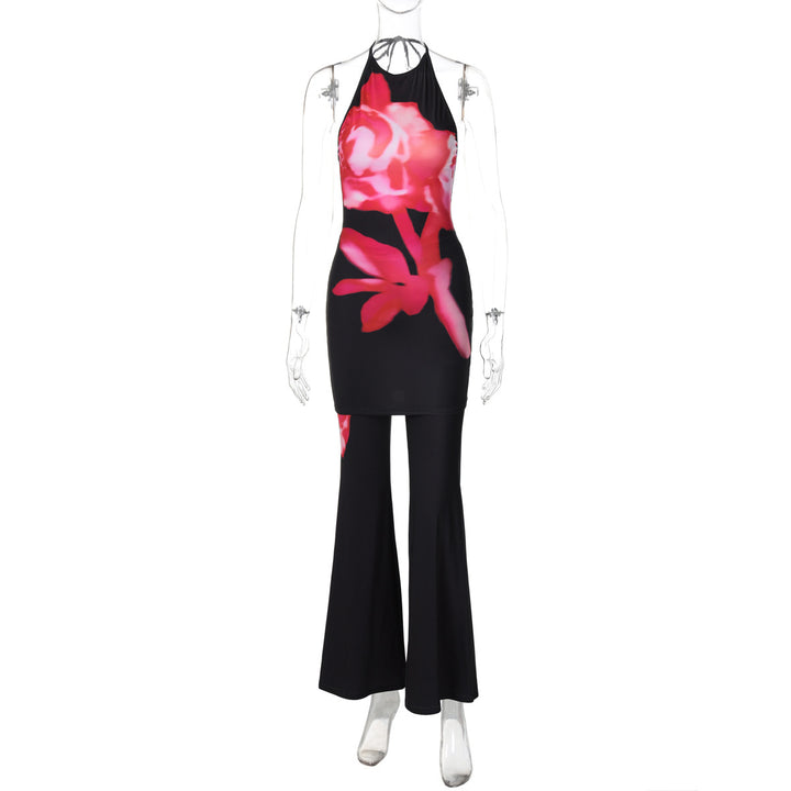 Damer Elegant Jumpsuit med blomster mønstre og raffinerede cut-outs Stilla