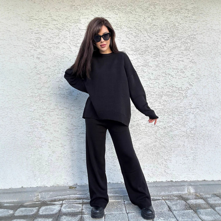 Dame afslappet strikpullover med oversized pasform og brede ærmer Stilla