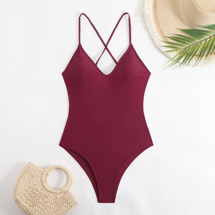 Dame One-piece badedragt med usædvanligt kryds-stroppet design Stilla