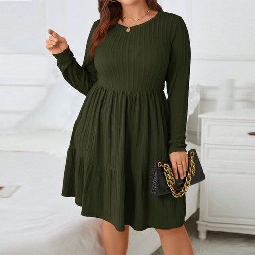 Dame fritidskjole med svingende skørt og lange ærmer Stilla